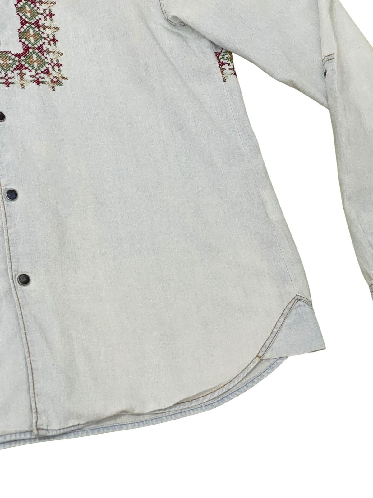 Comme des Garcons Homme Native Western Shirt Iroquois Japan Faded Blue Chambray 6🟩8 Size US M / EU 48-50 / 2 - 5 Thumbnail