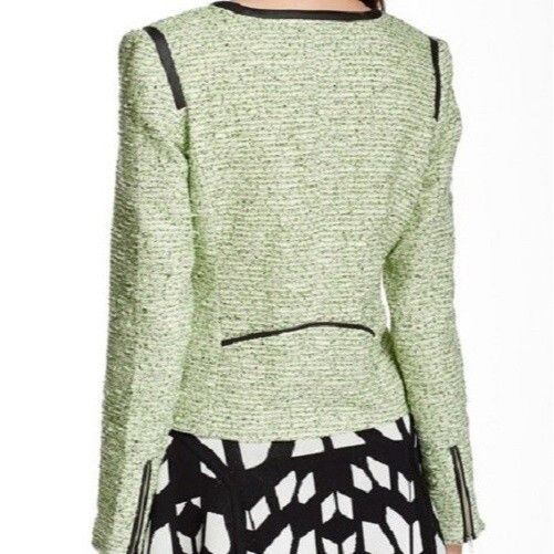 Other Romeo & Juliet Couture Faux Leather Trim Tweed Jacket $255 Size M / US 6-8 / IT 42-44 - 3 Thumbnail