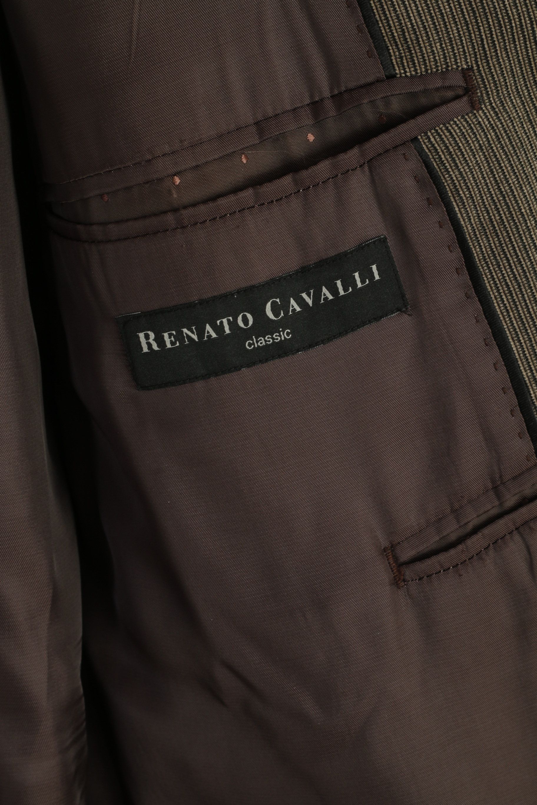 Vintage Renato Cavalli Men 54 44 Blazer Gray Striped 0511 Size 44R - 5 Thumbnail