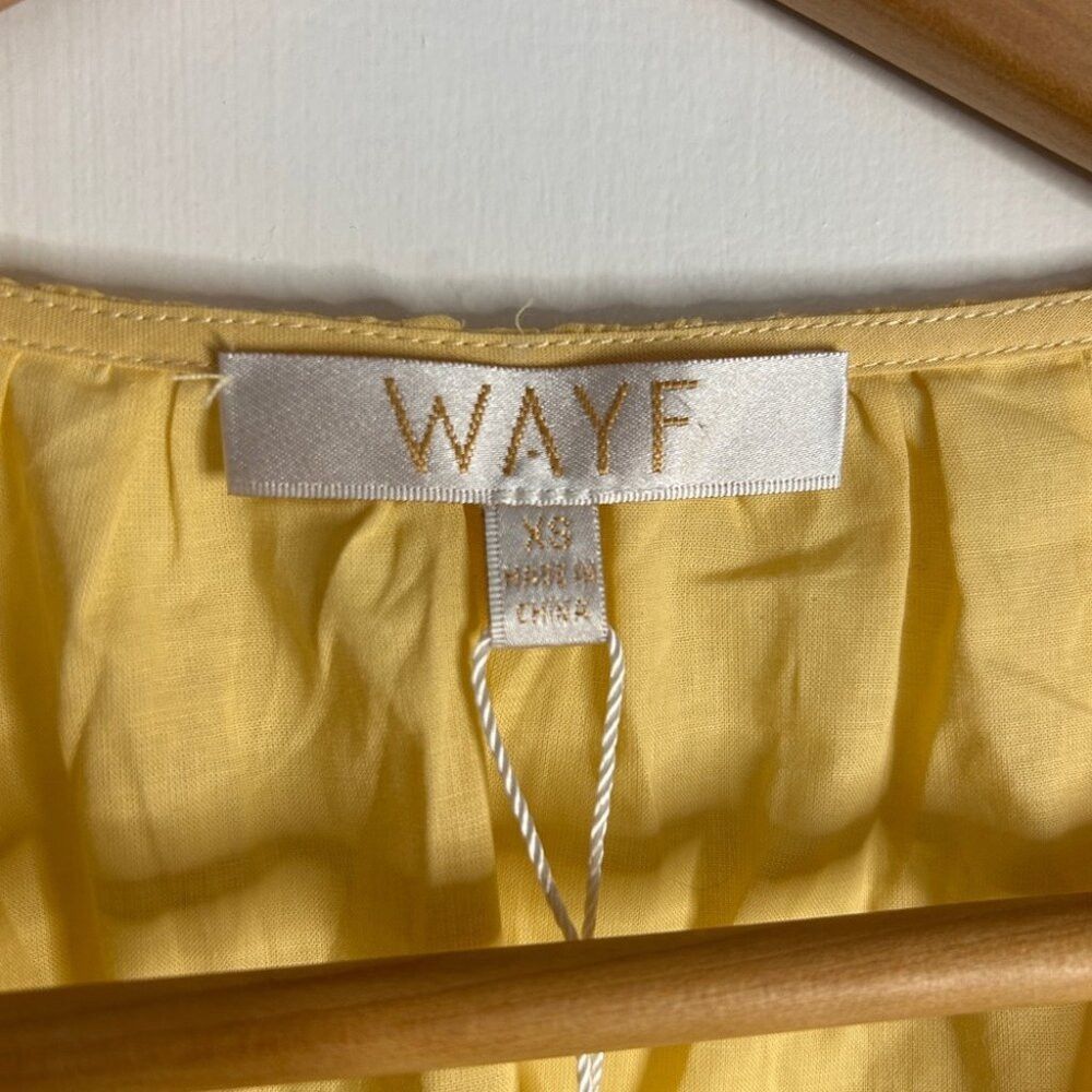 BNWT WAYF Yellow Cotton Mini Dress in Yellow Size XS