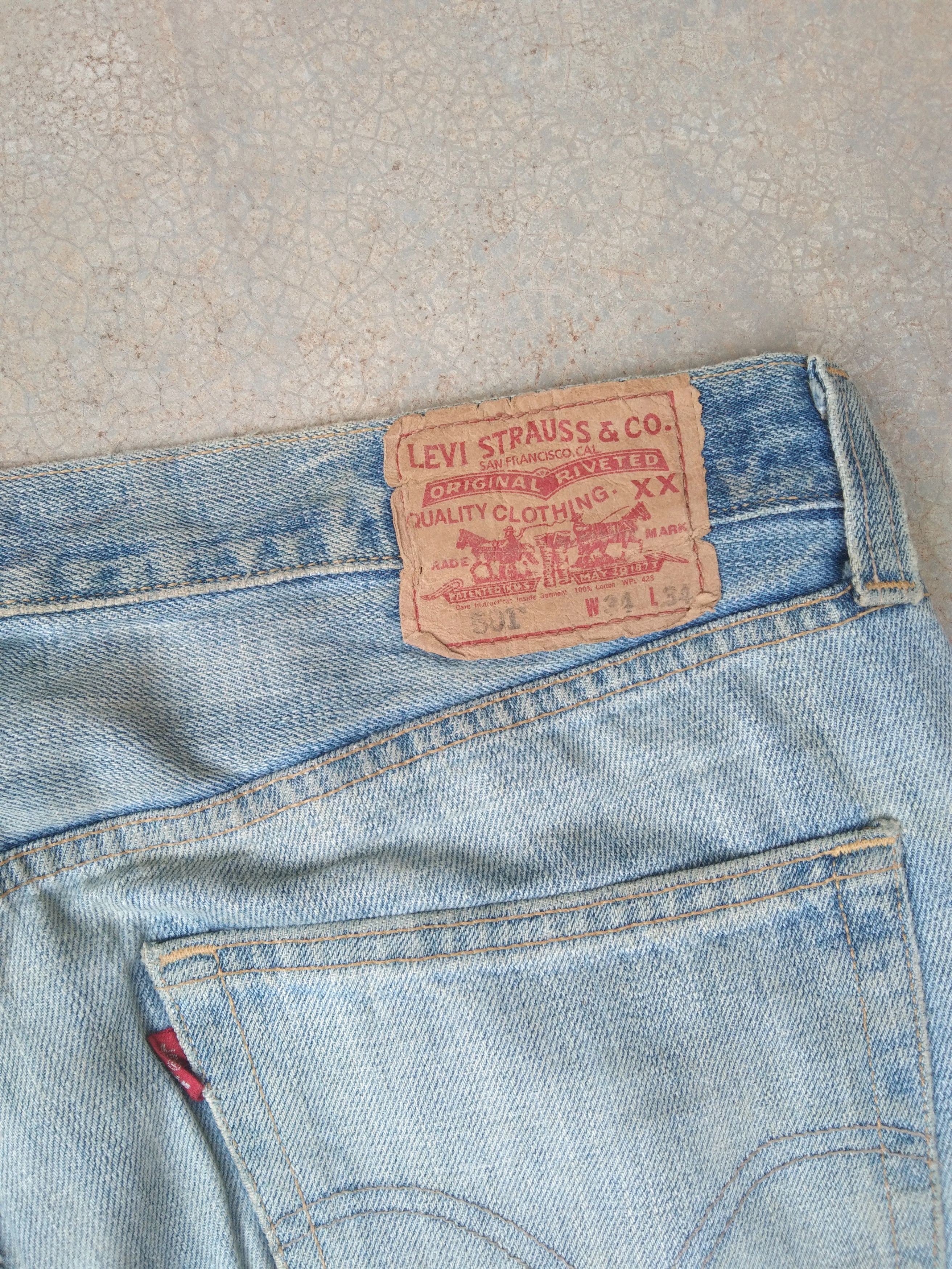 Levi's Vintage Levi's 501 Straight Leg Dirty Distressed Jeans 34x36 Size US 34 / EU 50 - 3 Thumbnail