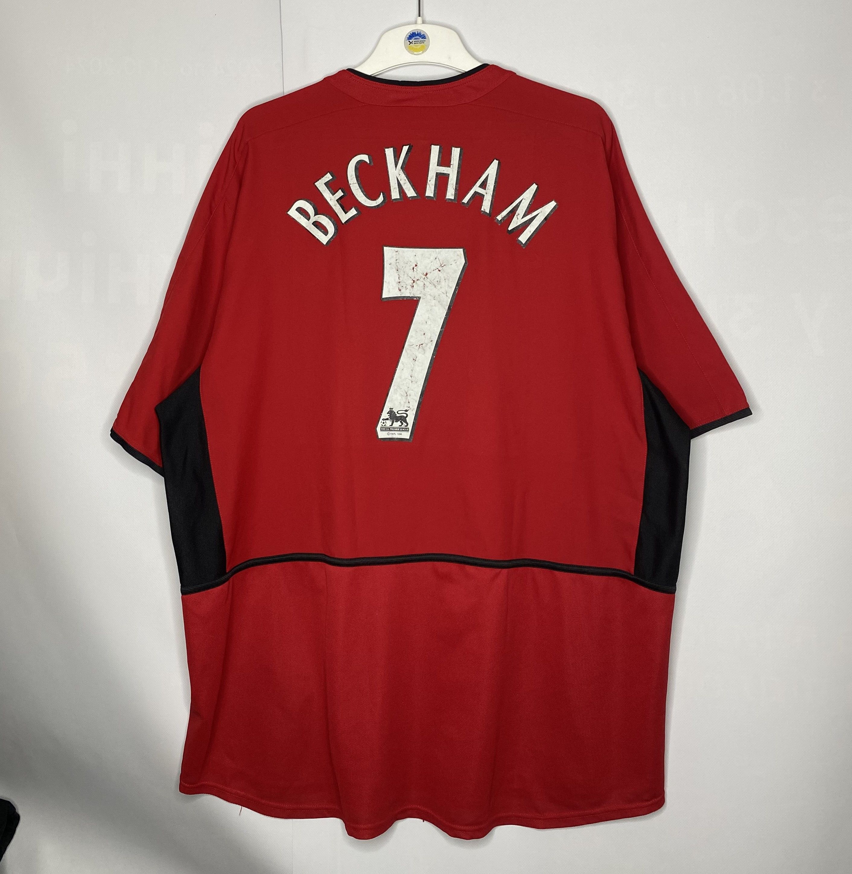 Nike BECKHAM #7 MANCHESTER UNITED 2002 HOME FOOTBALL SHIRT SOCCER Size US XXL / EU 58 / 5 - 2 Thumbnail