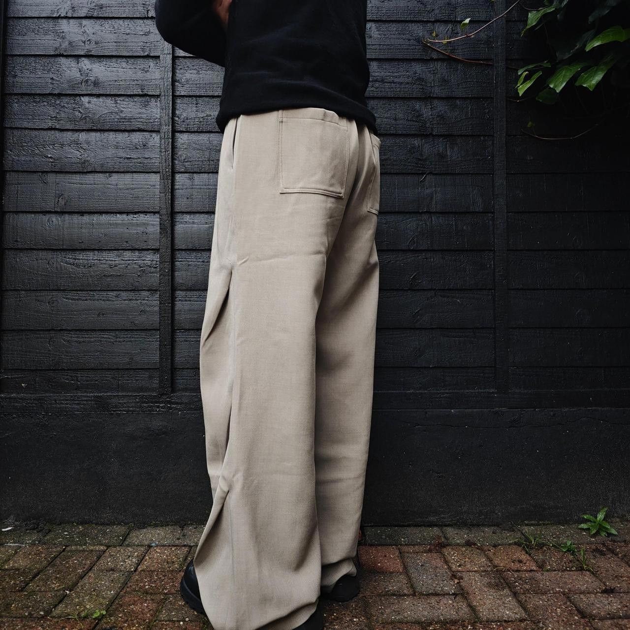Other Japanese Beige Wide Leg Pleated Trousers Size US 32 / EU 48 - 4 Thumbnail