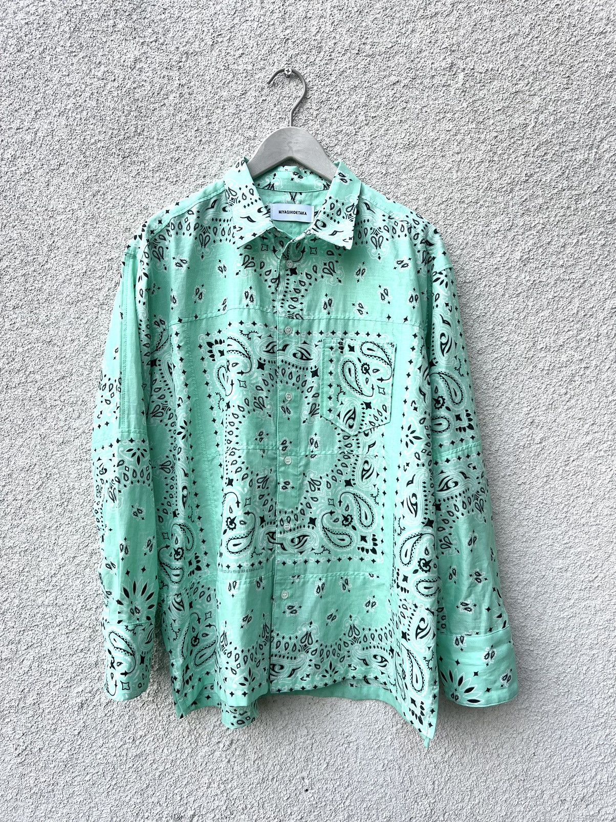Highsnobiety × Japanese Brand × Takahiromiyashita The Soloist. Miyagihidetaka x Highsnobiety Bandana Shirt in Mint Size US M / EU 48-50 / 2 - 1 Thumbnail