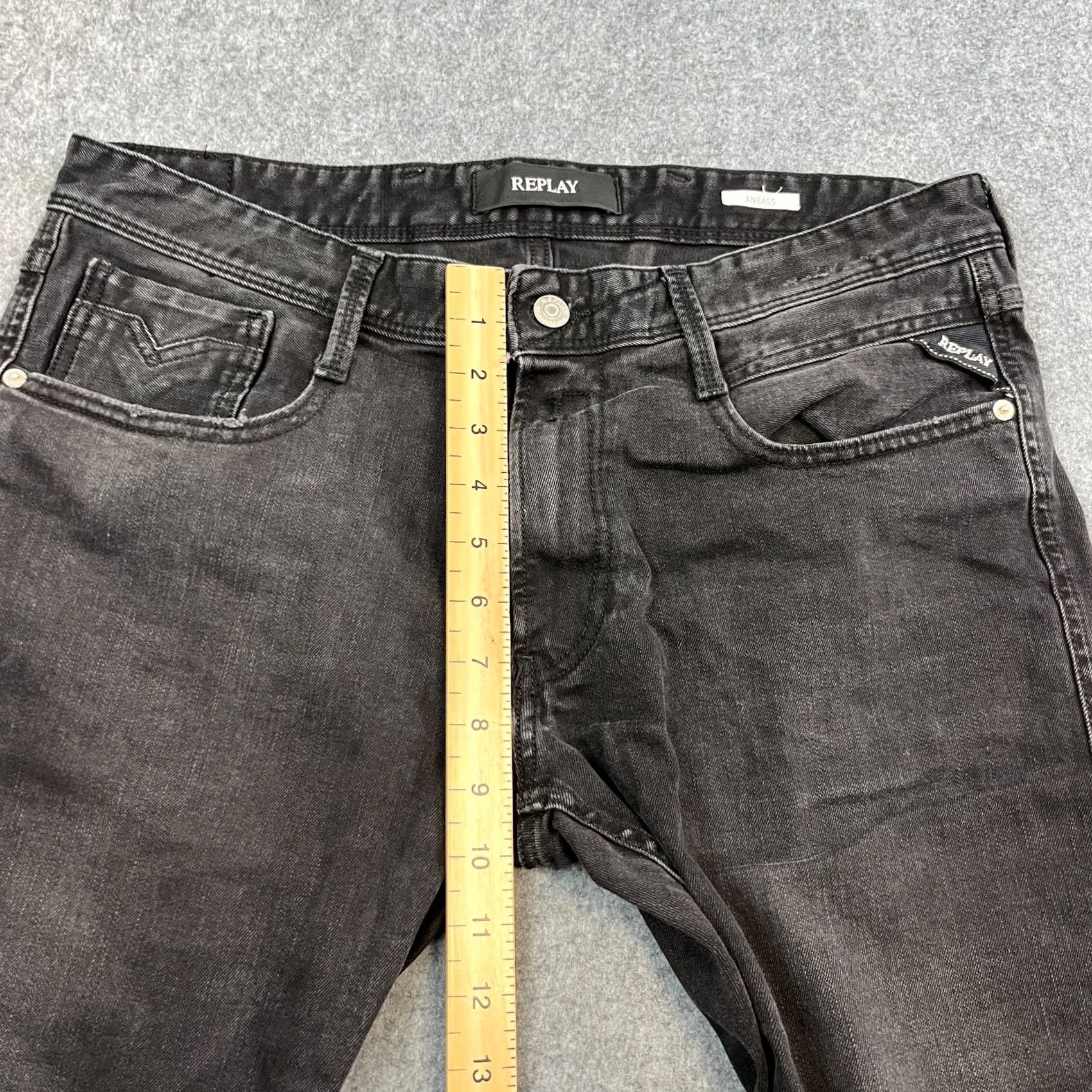 Replay Replay Jeans Slim Tapered 34 32 Dark Wash Black Stretch Anbass Mens Shirt? Size US 34 / EU 50 - 5 Thumbnail
