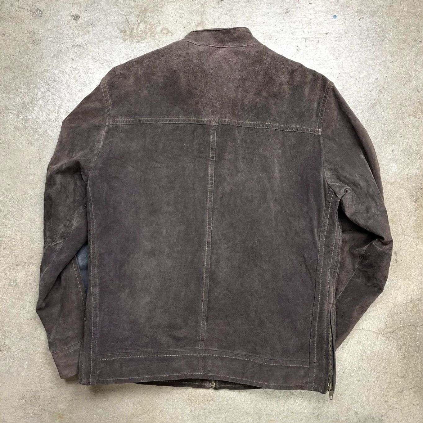 Roundtree & Yorke VINTAGE Roundtree & Yorke Cafe Racer Leather Jacket Brown XL Men Bomber Style Suede Distressed Retro Y2K Brown Size US XL / EU 56 / 4 - 5 Thumbnail