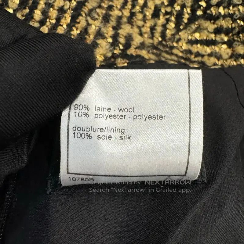 Chanel Chanel S Gold Wool Skirt . Size 23" - 6 Thumbnail