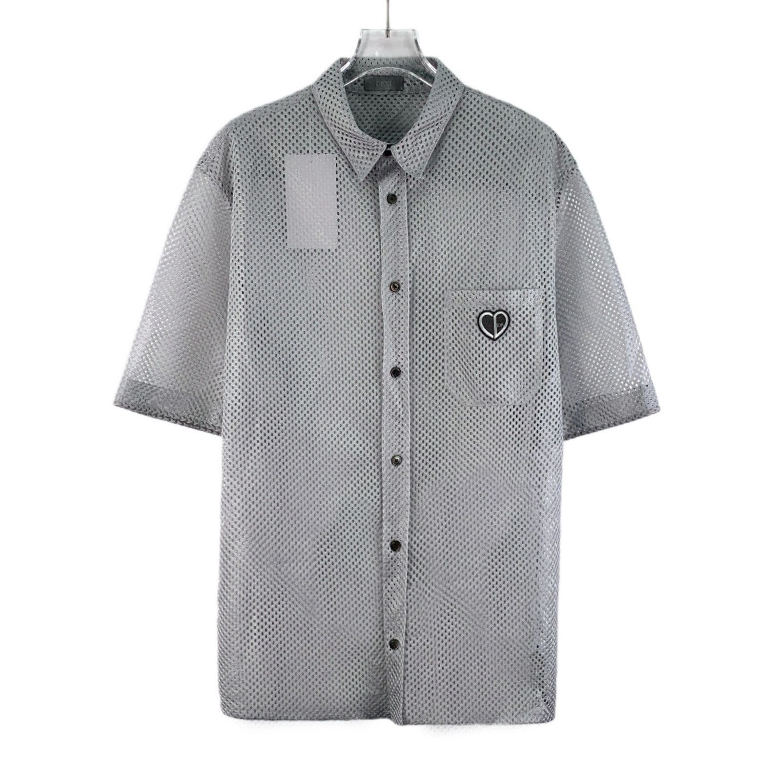 Dior Dior Grey CD Mesh Embroidered Shirt (Size 41) Size US XS / EU 42 / 0 - 1 Thumbnail
