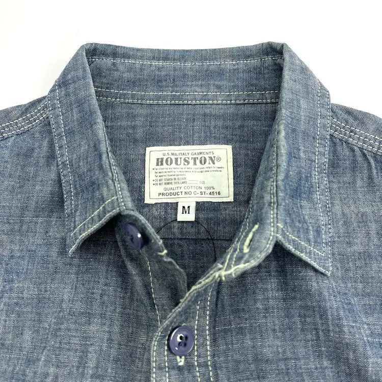 Japanese Brand Houston USN Military Chambray Shirt Size US M / EU 48-50 / 2 - 5 Thumbnail