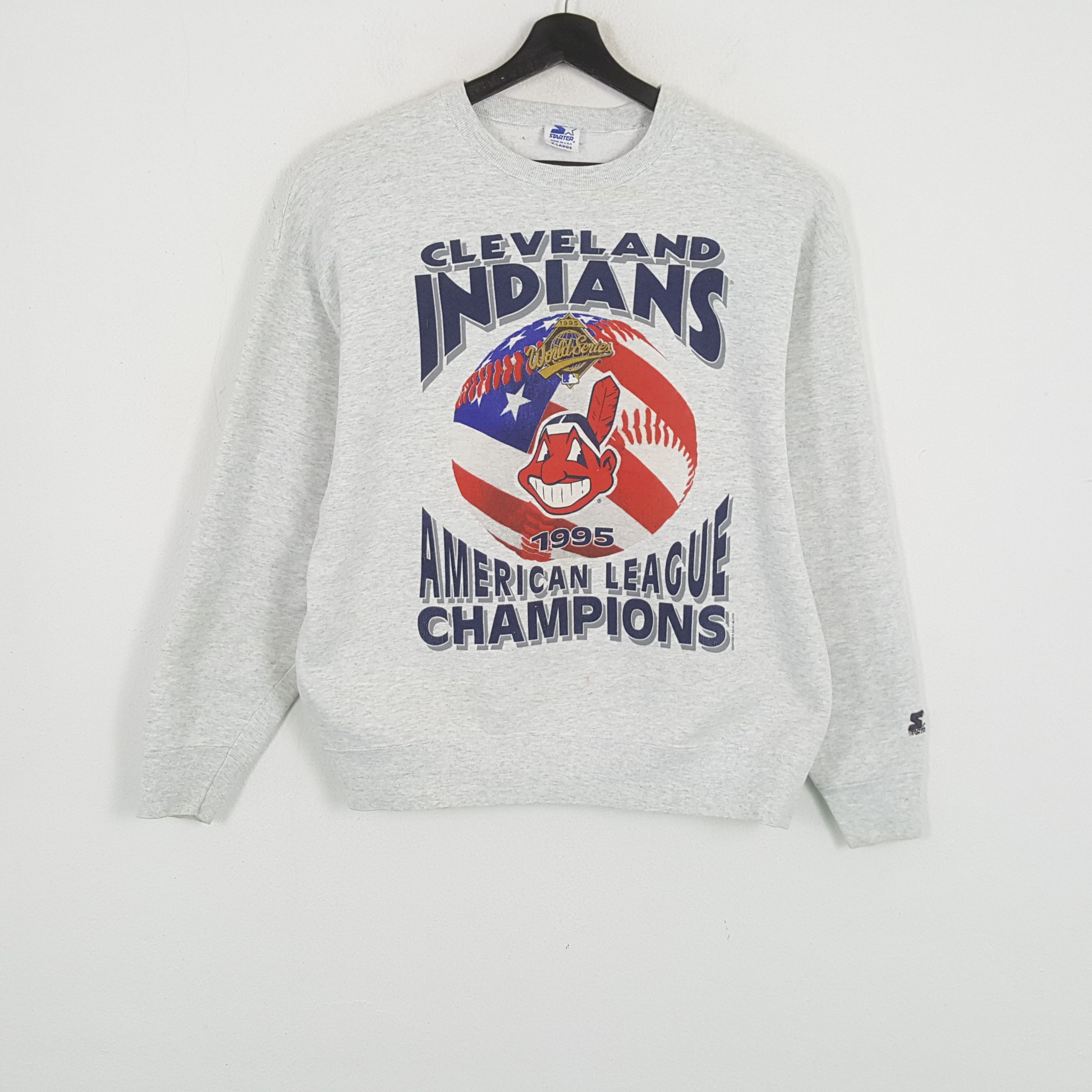 MLB × Starter × Vintage CLEVELAND INDIANS MLB Baseball Team Vintage Sweatshirt Size US L / EU 52-54 / 3 - 1 Thumbnail