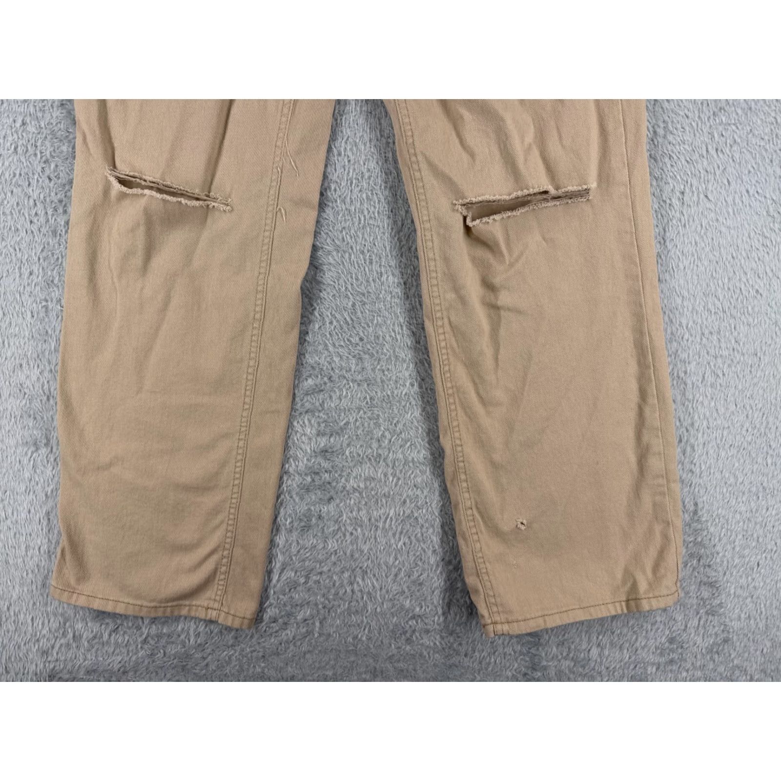 Shein Shein Jeans Womens 6 Beige Denim Wide-Leg Cotton Distressed High Rise 26x29 Regular 5-Pocket Zipper Button USA Style Womens Size 28" / US 6 / IT 42 - 2 Thumbnail