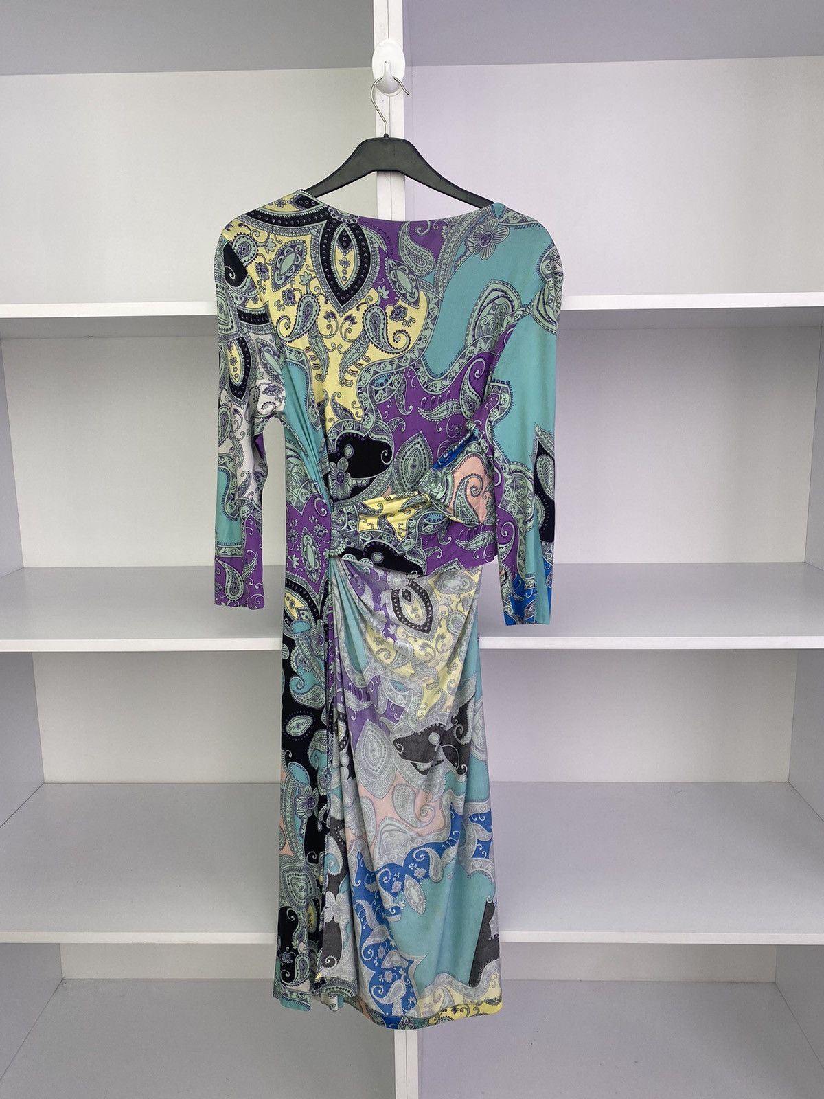 Designer × Etro × Vintage Vintage ETRO Ornament Printed Flared Pleated V Dress Womens Size XL / US 12-14 / IT 48-50 - 8 Thumbnail