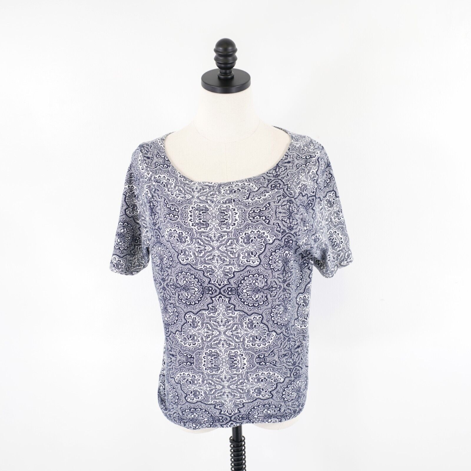 Jones New York Jones New York Signature Medium Blue Paisley Top / Blouse Sc Size M / US 6-8 / IT 42-44 - 1 Thumbnail