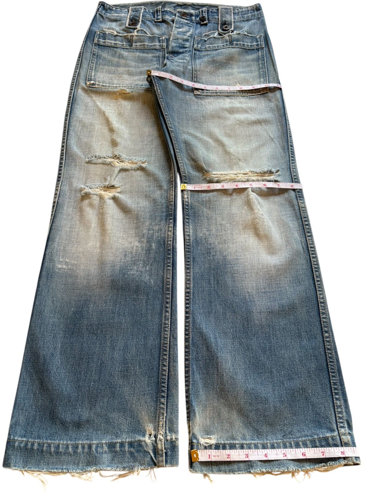 Diesel Vintage Diesel Faded Wash Distressed Bootcut Jeans Size US 26 / EU 42 - 15 Thumbnail