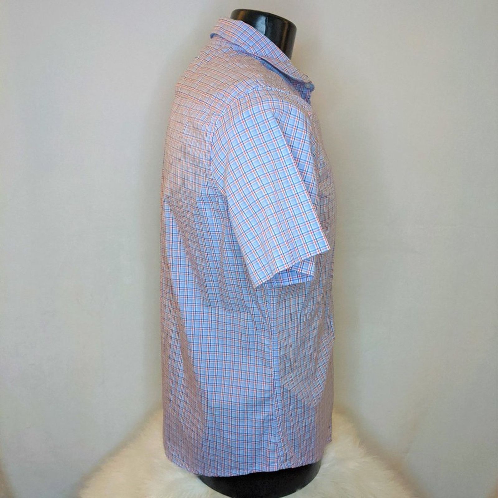 Liz Claiborne Claiborne Men's Slim Fit Plaid Button Up Shirt Blue Medium Size US M / EU 48-50 / 2 - 2 Thumbnail