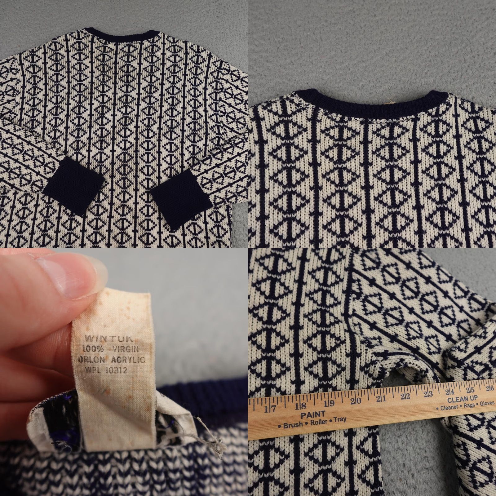 Vintage VINTAGE Heritage Sportswear Sweater Mens XL Blue Geometric 80s Ski Pullover Knit Wool? Acrylic Size US XL / EU 56 / 4 - 8 Thumbnail