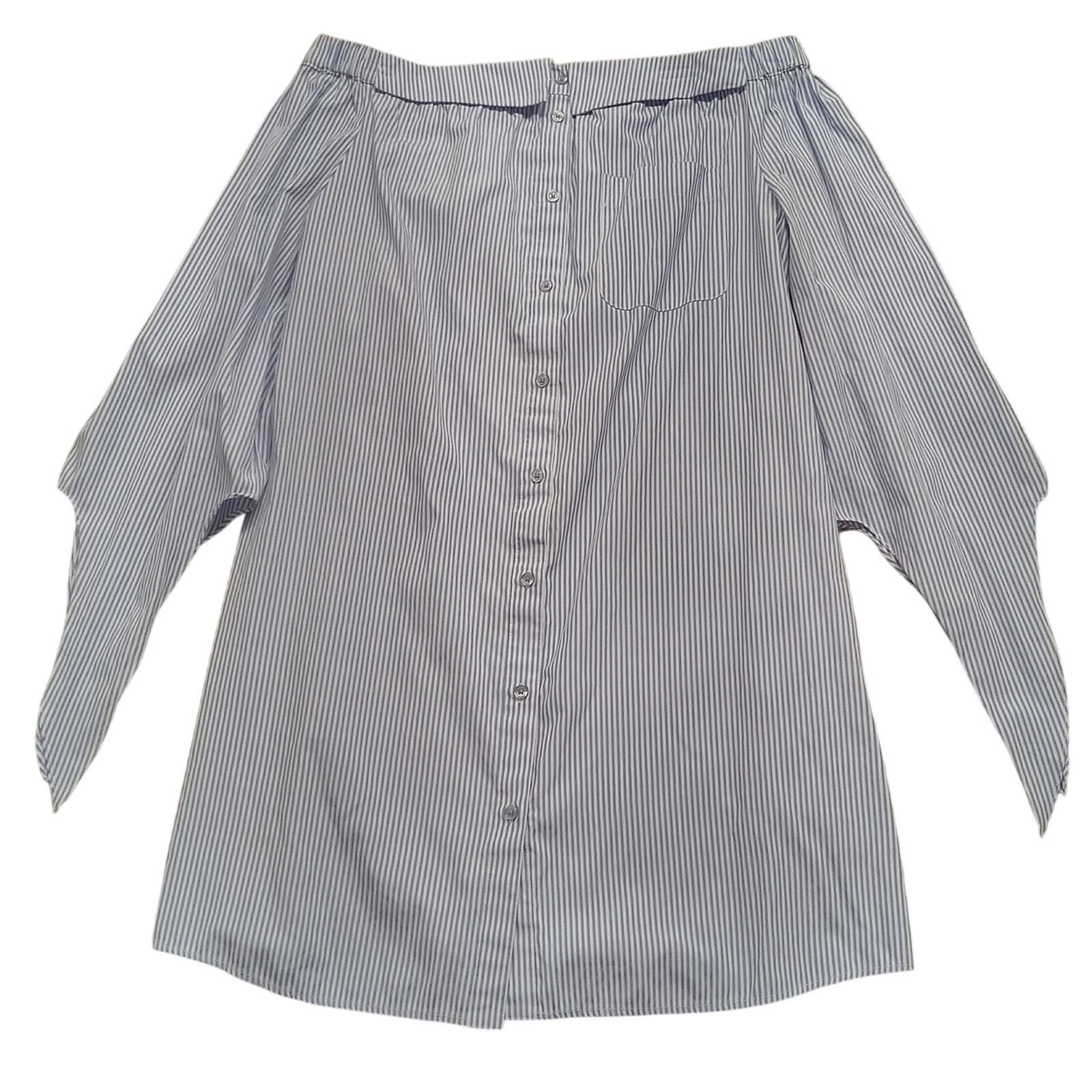 & Other Stories Beige Off Shoulder Top Women's 4 Tie Sleeve Blouse Pockets Size S / US 4 / IT 40 - 1 Thumbnail
