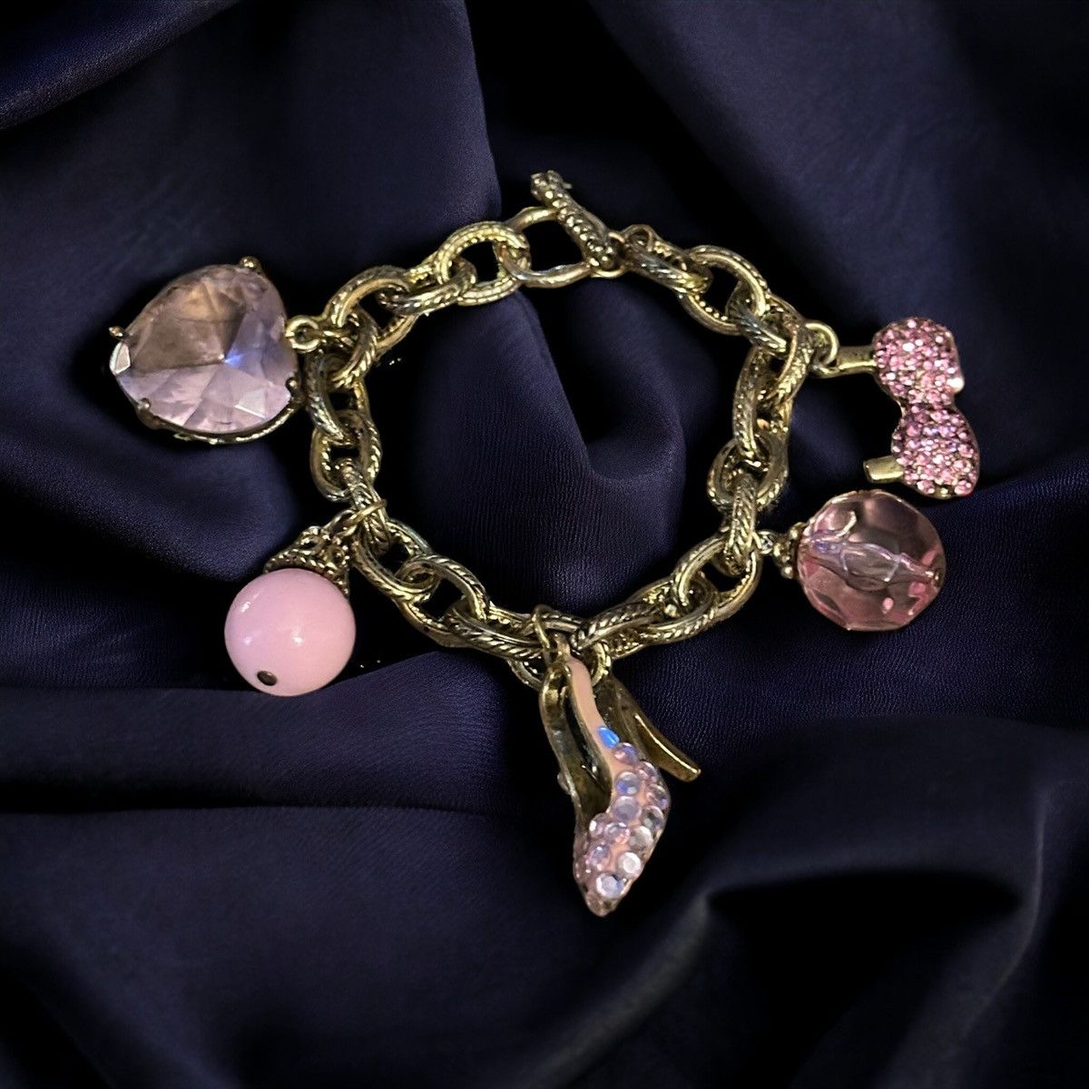 Other Gold and pink charm bracelet Size ONE SIZE - 1 Thumbnail