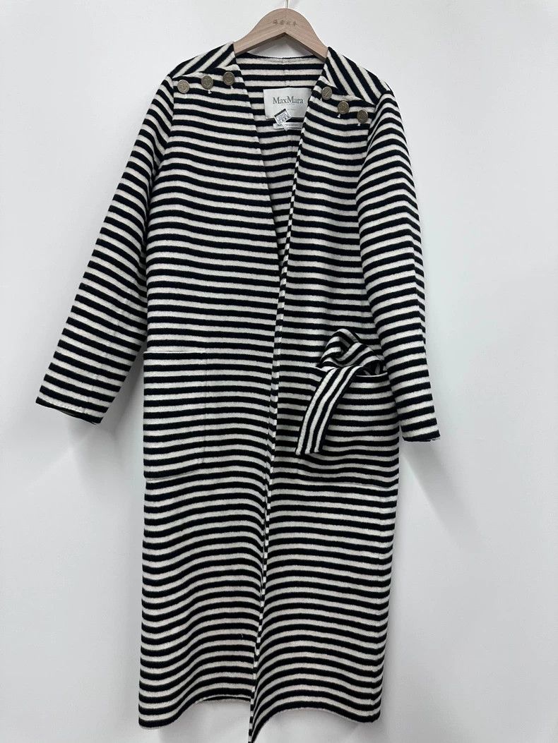 Max Mara MaxMara Striped Long Coat F36 -dmc Size US M / EU 48-50 / 2 - 1 Thumbnail