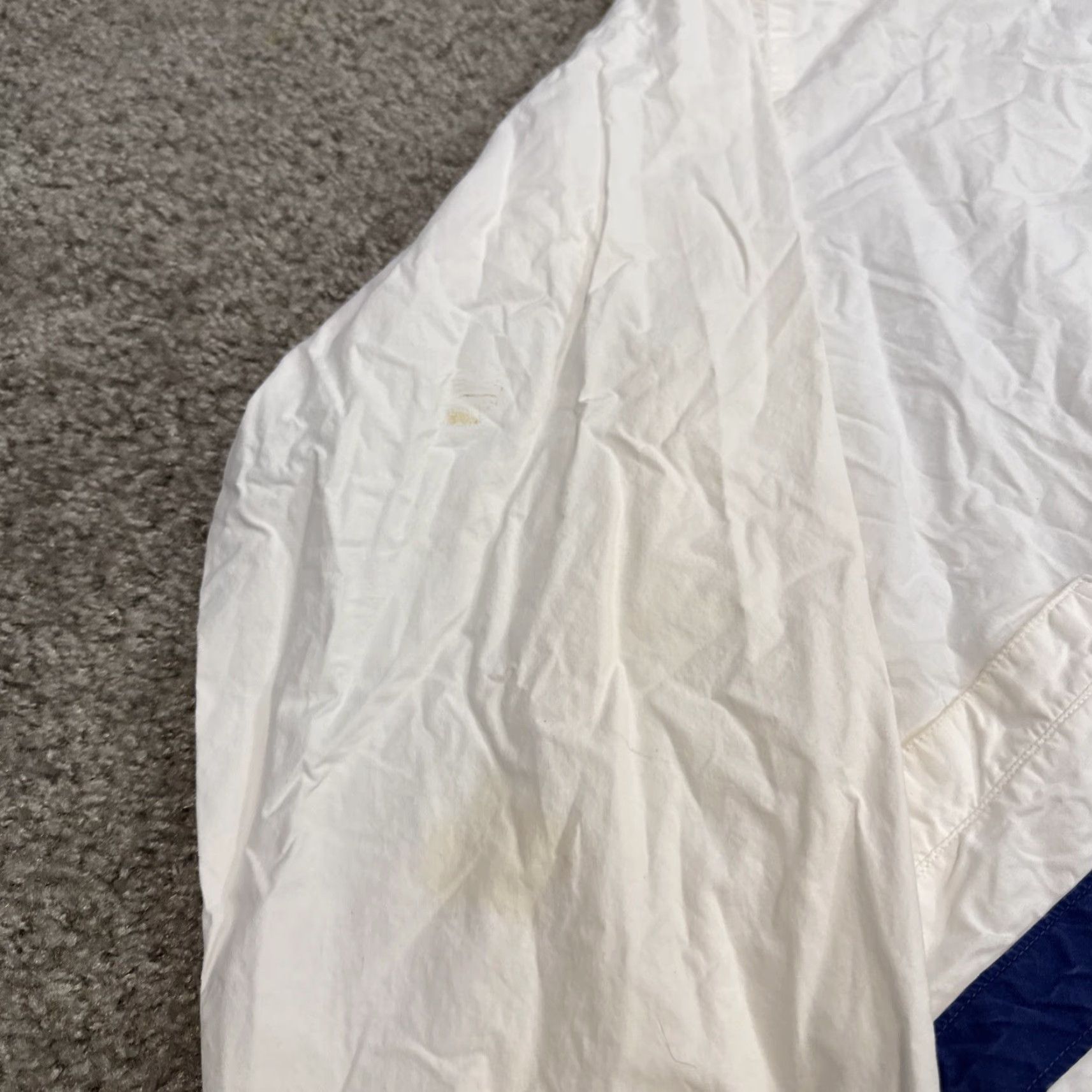 Polo Ralph Lauren VINTAGE Polo Ralph Lauren Lightweight Cotton White Navy Jacket Hooded Crest L Unisex Adults Windbreaker Mens/ Womens Size US L / EU 52-54 / 3 - 5 Thumbnail