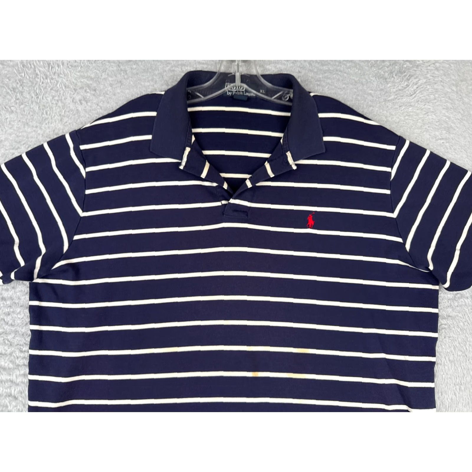 Ralph Lauren VINTAGE Ralph Lauren Polo Shirt Men XL Blue White Stripe 100% Cotton Slim Classic Logo Size US XL / EU 56 / 4 - 4 Thumbnail