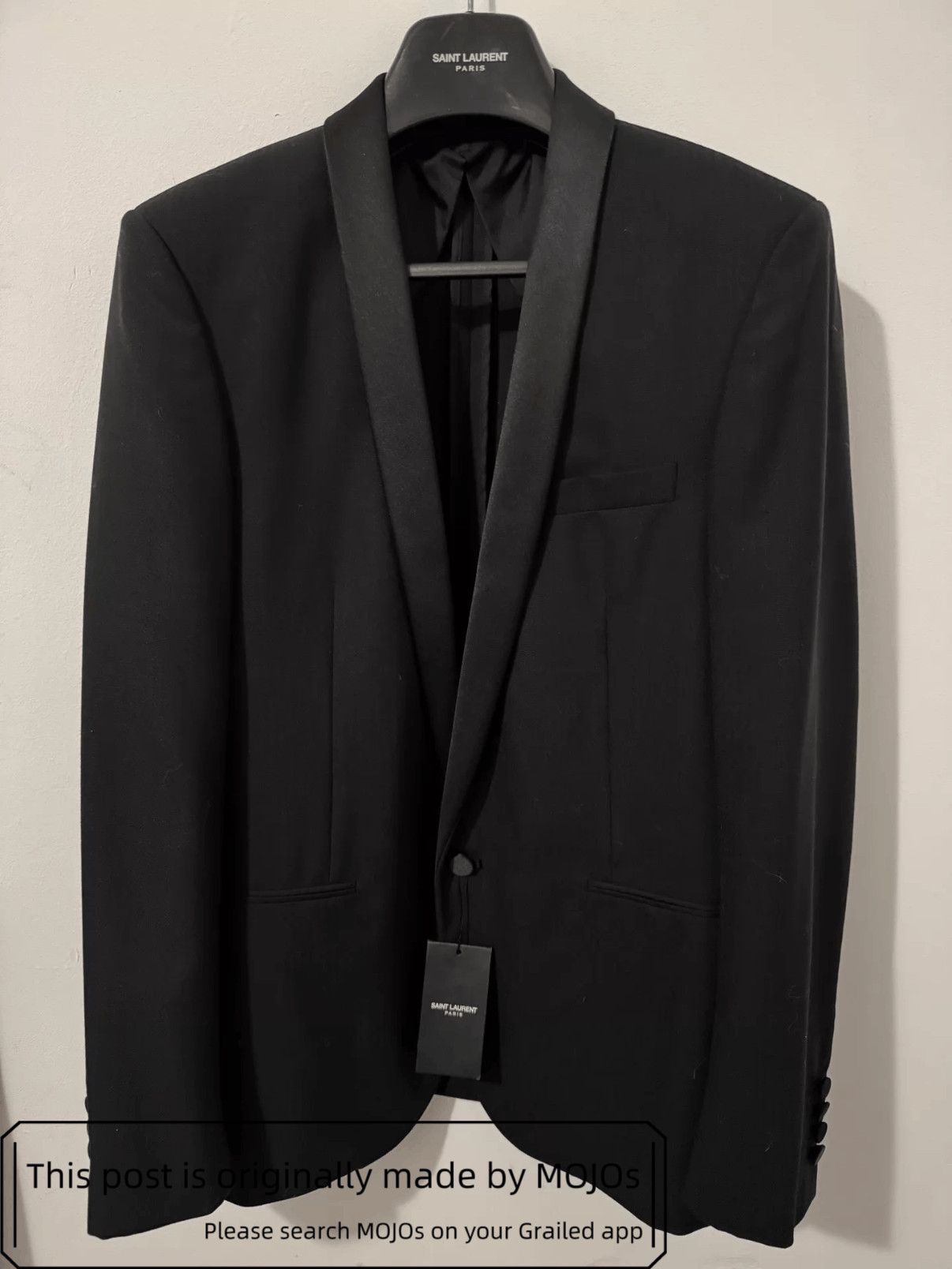 Saint Laurent Paris Sz 48 Saint Laurent Paris 18SS Satin Collar Blazer mojos1216 Size US M / EU 48-50 / 2 - 1 Thumbnail