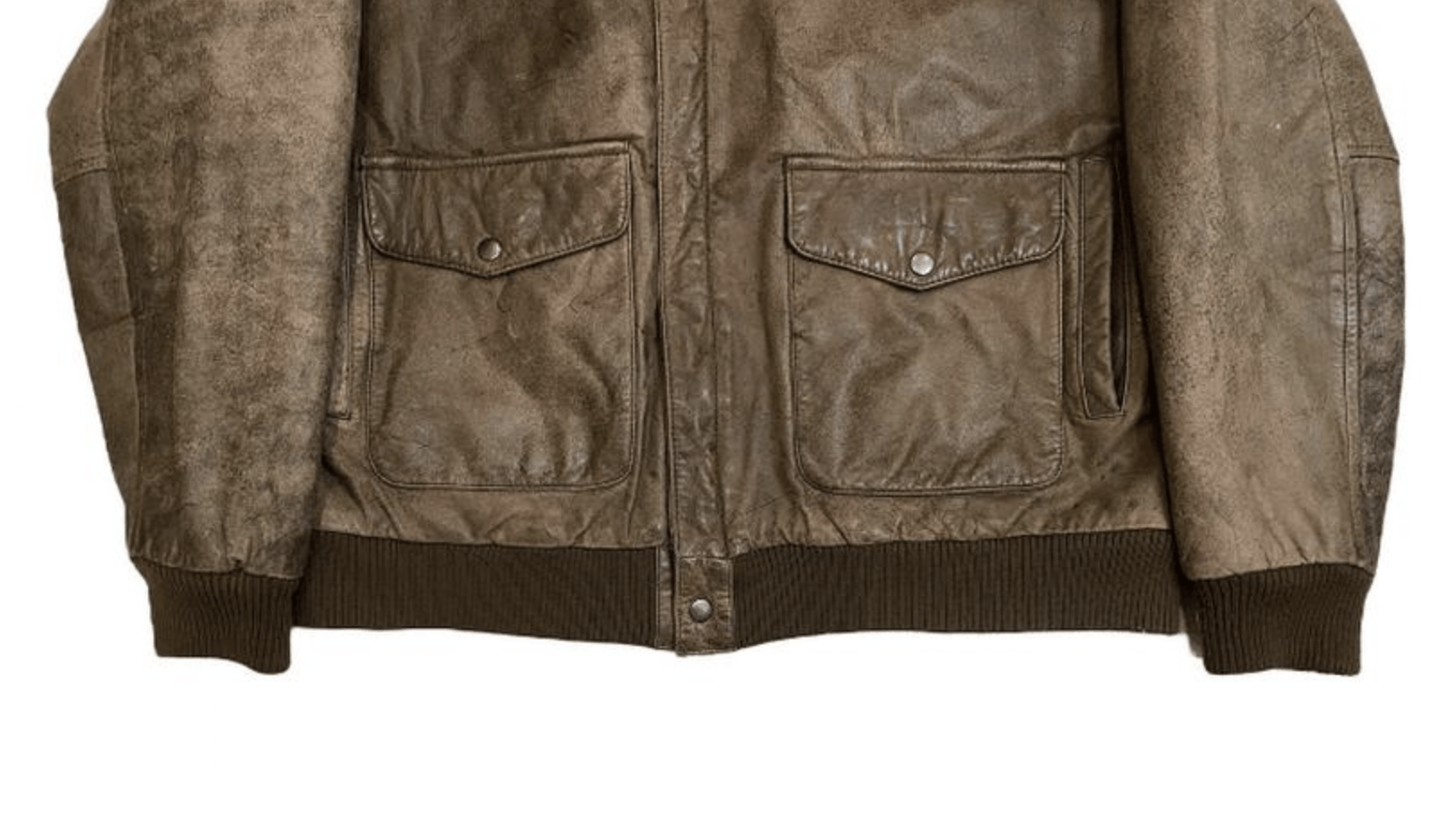 Vintage Vintage 90s Oversize Distressed Brown Flight Leather Jacket Size US XL / EU 56 / 4 - 4 Thumbnail