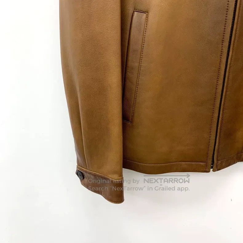 Prada Prada Brown sheepskin lapel zipper long-sleeved leather ja Size US M / EU 48-50 / 2 - 4 Thumbnail