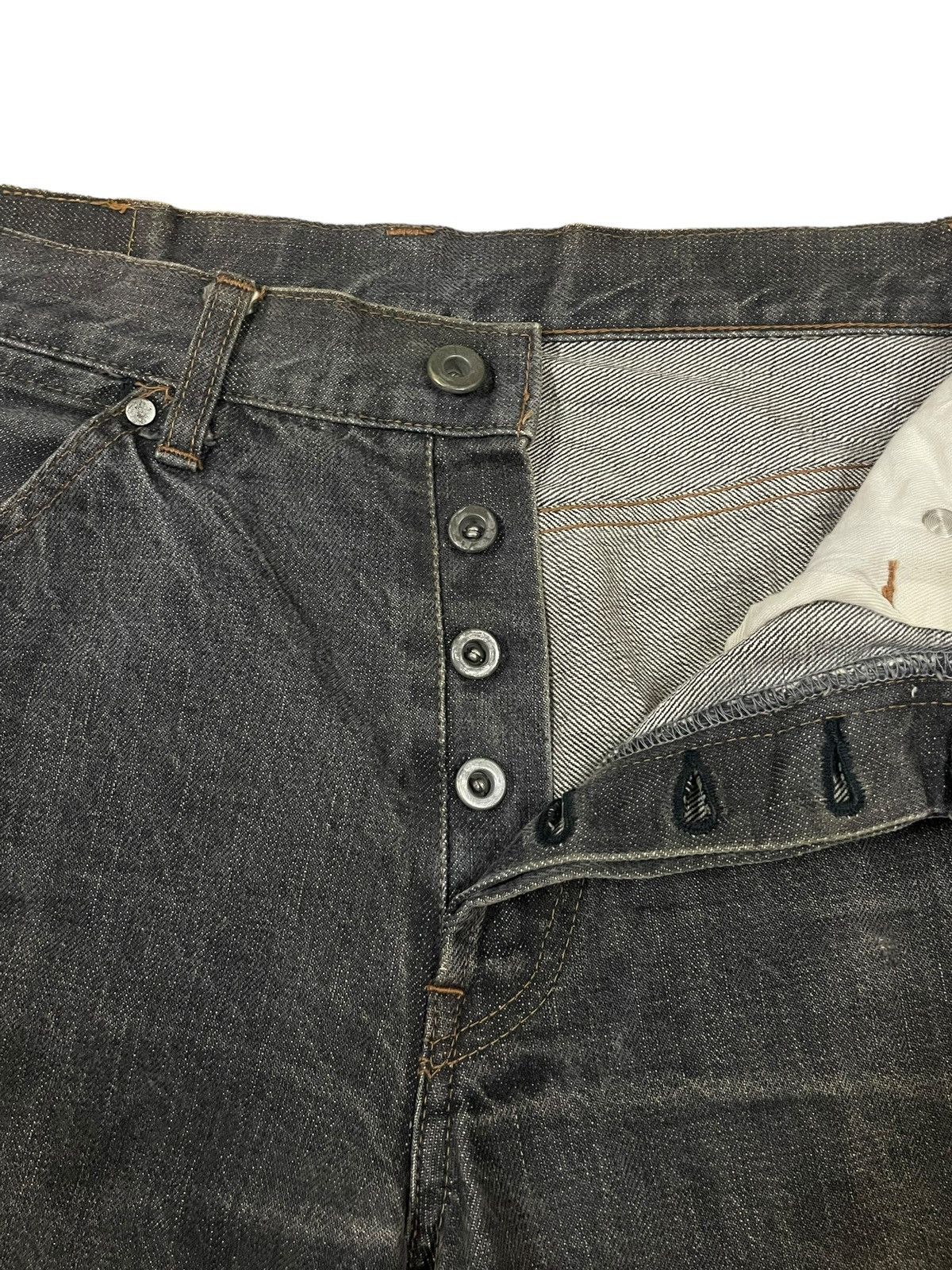 If Six Was Nine Vintage Japanese Virus Denim Paranoia Factory Mud Max Jeans Size US 29 - 11 Thumbnail
