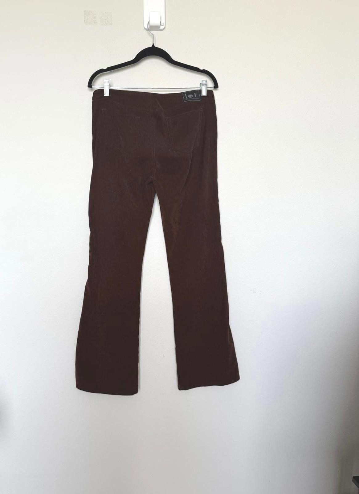 L.E.I. Vintage Y2K Low Rider LEI Brown Flared Pants Size 32" / US 10 / IT 46 - 3 Thumbnail