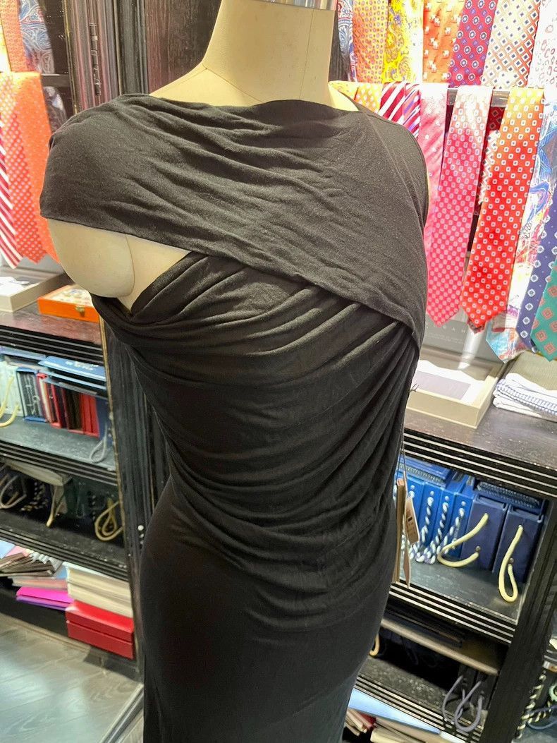 Rick Owens Asymmetrical Draped Black Dress by Rick Owens-2506 Size 35" - 1 Thumbnail