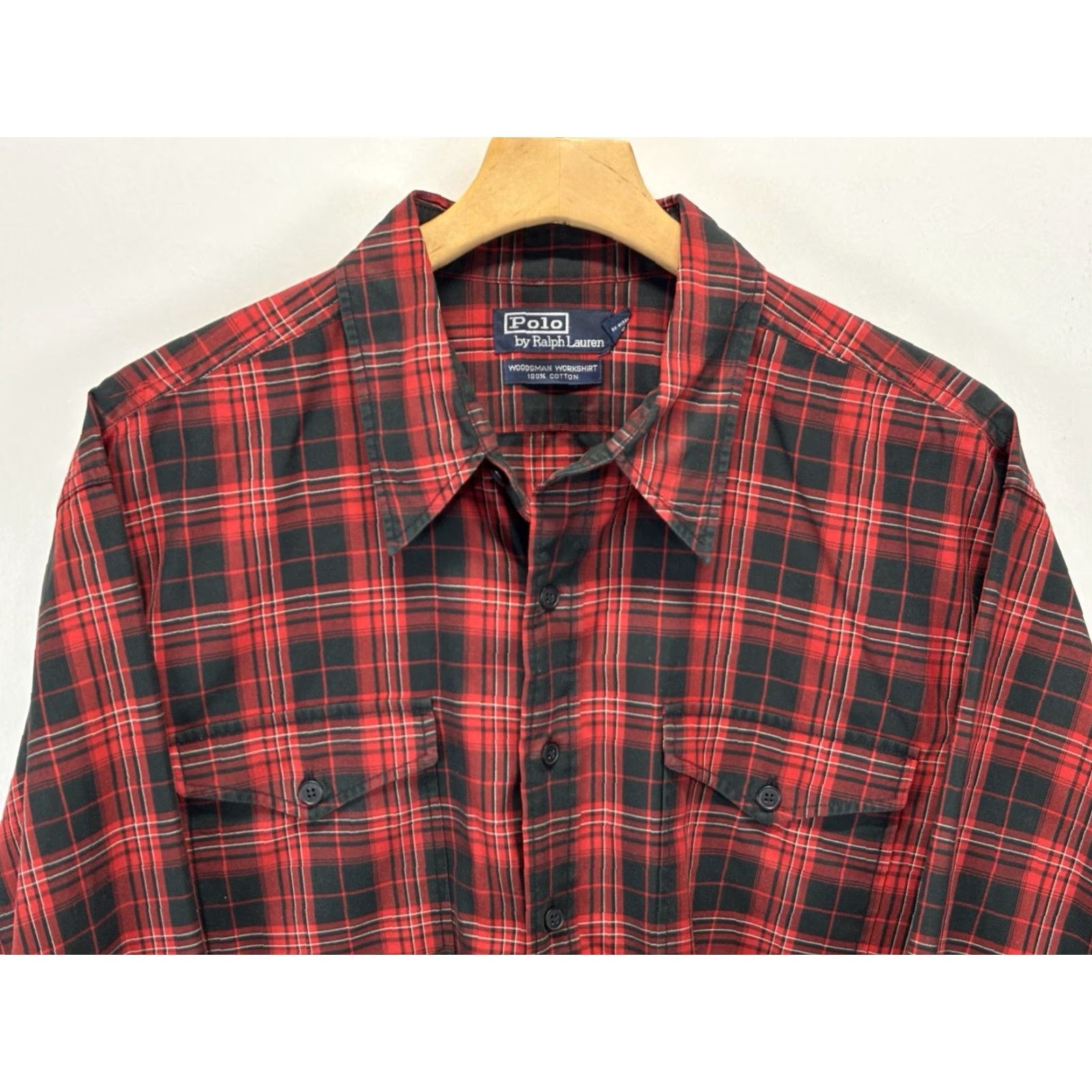 Polo Ralph Lauren VINTAGE Polo Ralph Lauren Woodsman Workshirt Button Up Shirt XL Mens Plaid Red Black 90s Size US XL / EU 56 / 4 - 2 Thumbnail