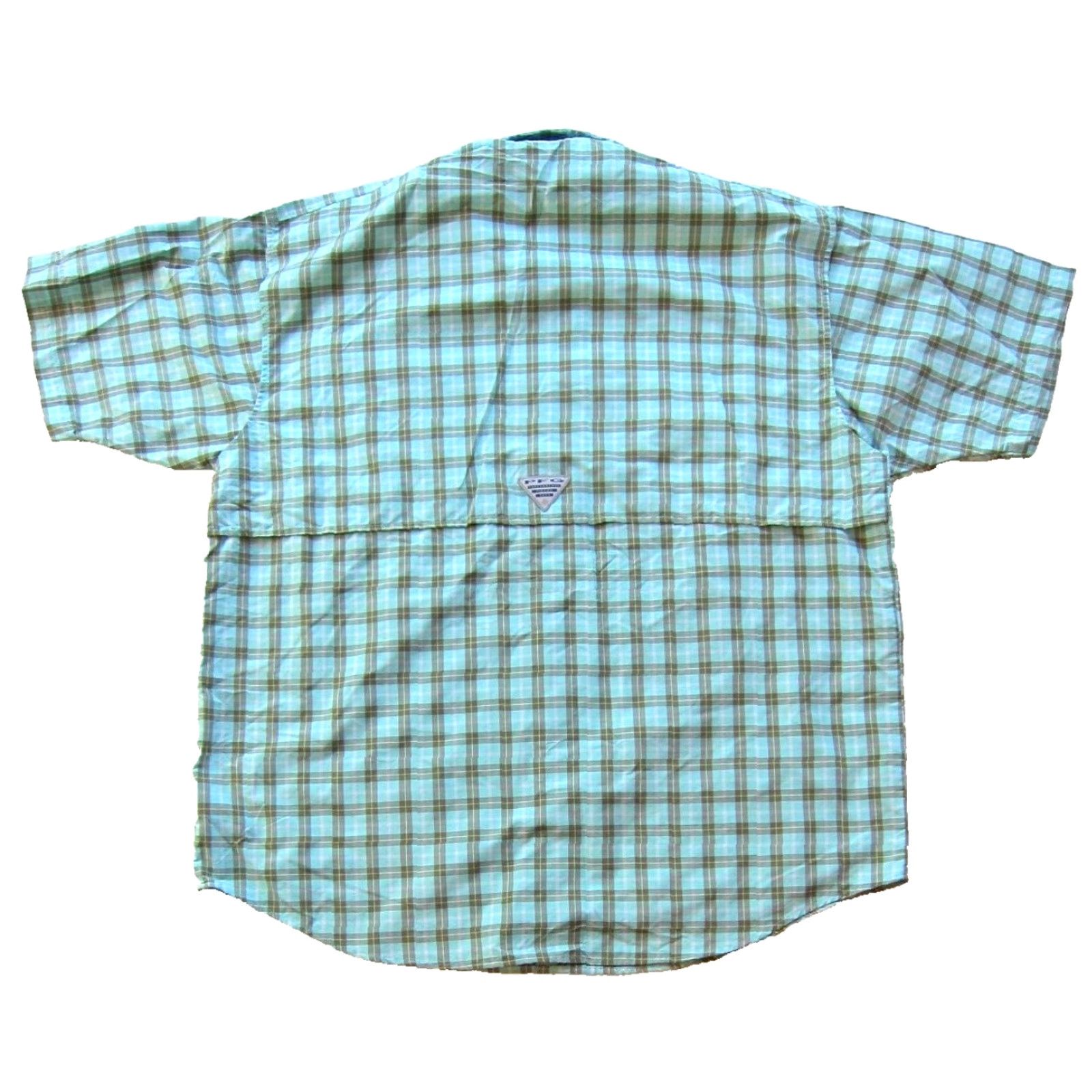 Vintage Columbia Short Sleeve Shirt Men Large Nylon Plaid Blue Brown Vented Button-Up Size US L / EU 52-54 / 3 - 2 Thumbnail