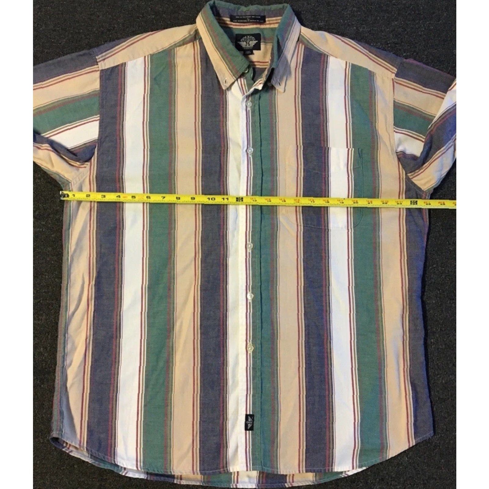 Gotcha VINTAGE 90s Striped Faded Button-Up Shirt L Beige Short Sleeve Col l AOP Surf Skate Grunge Vaporwave All Over Print Mens Size US L / EU 52-54 / 3 - 5 Thumbnail