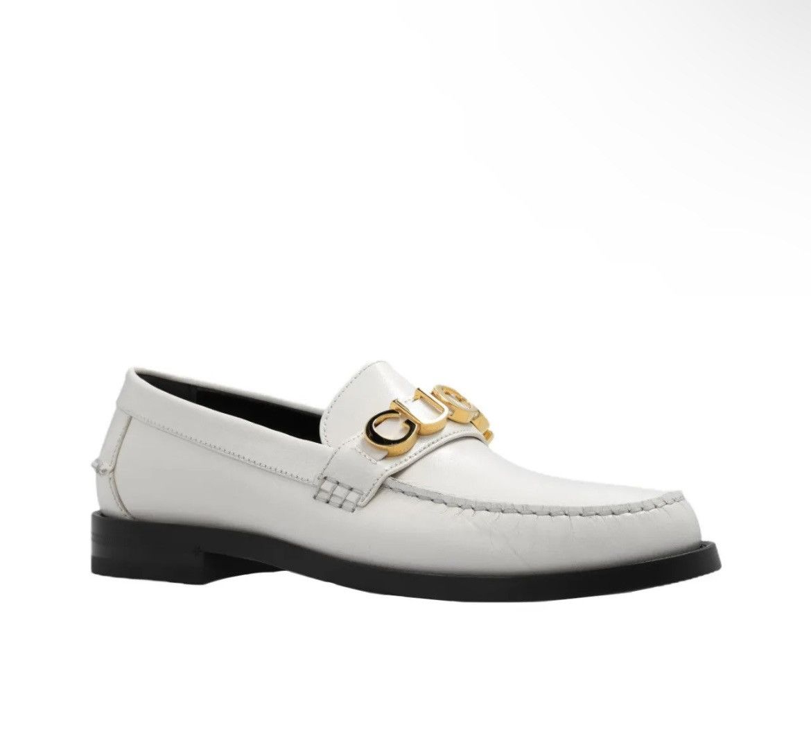 Gucci Logo Plaque Moccasin Leather Loafers