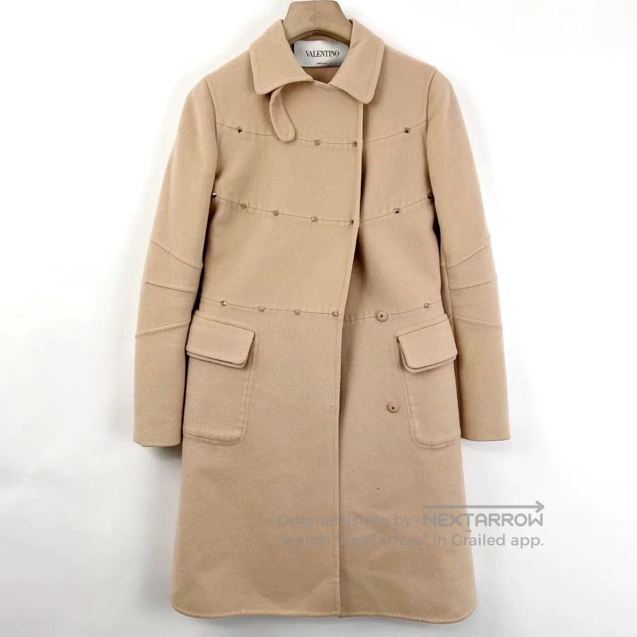 Valentino Valentino Pink Rivet Wool Coat. Size M / US 6-8 / IT 42-44 - 1 Thumbnail