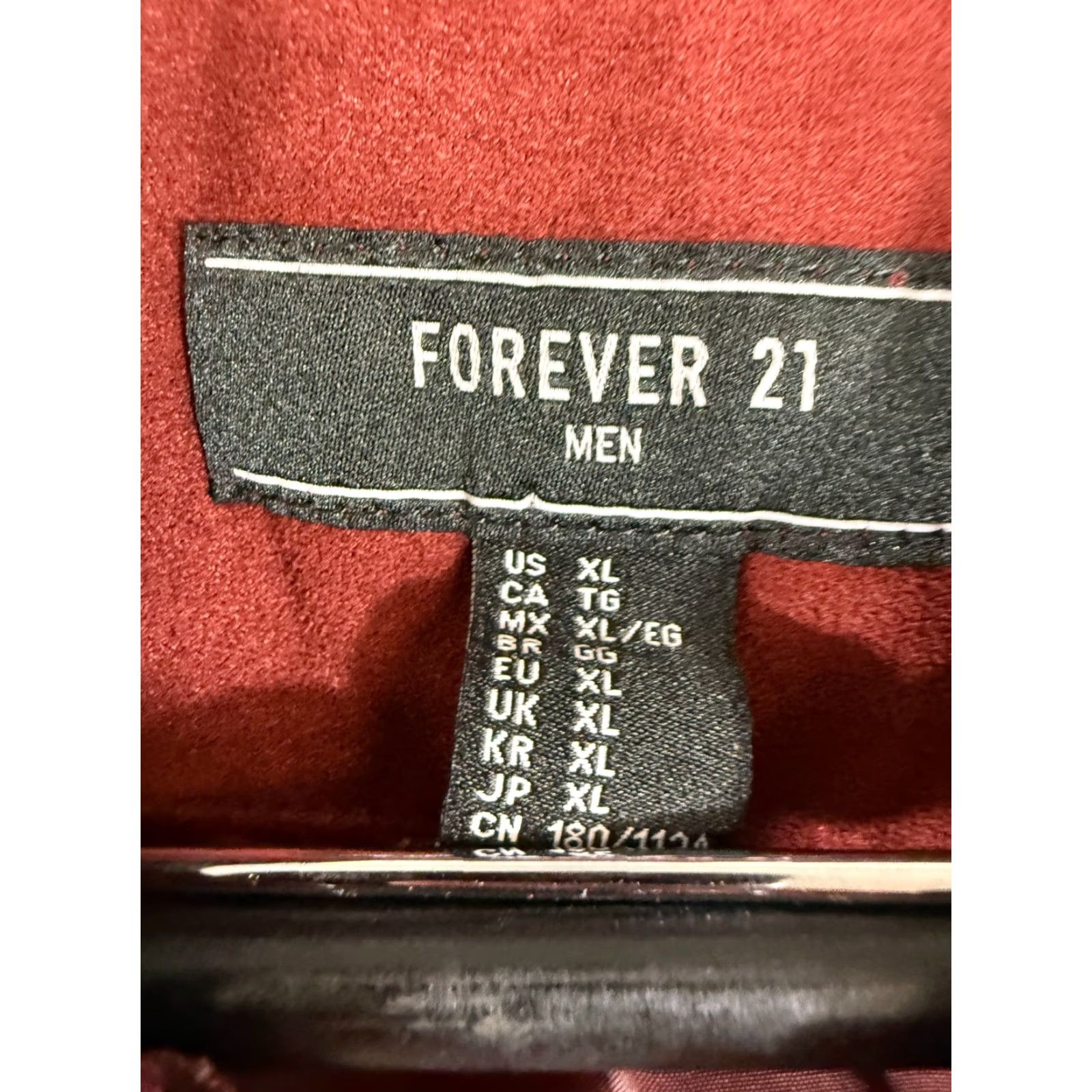 Forever 21 Forever 21 Bomber Jacket Mens XL Red Black Ribbed Knit Trim Full-Zip Jacket Size US XL / EU 56 / 4 - 6 Thumbnail