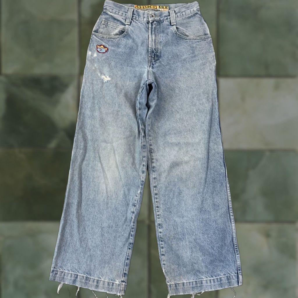 JNCO VINTAGE JNCO Jeans The Ark Mens 30x32 Blue Wide Leg Baggy 90s Grunge Cyber Skate Size US 30 / EU 46 - 1 Thumbnail