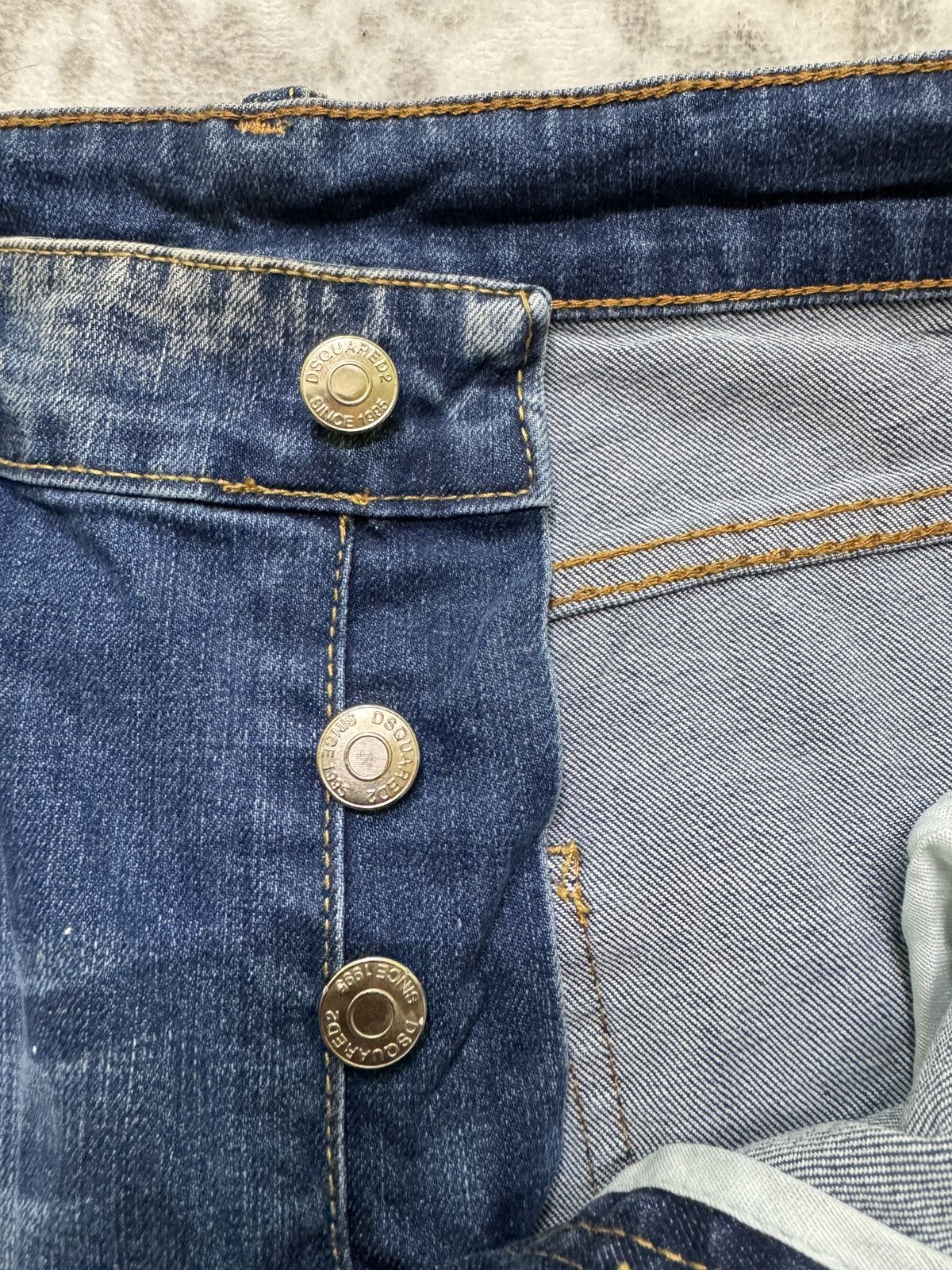 Dsquared2 DSQUARED2 Distressed Paint Splatter Denim Y2K Skinny Fit Size US 33 - 20 Thumbnail