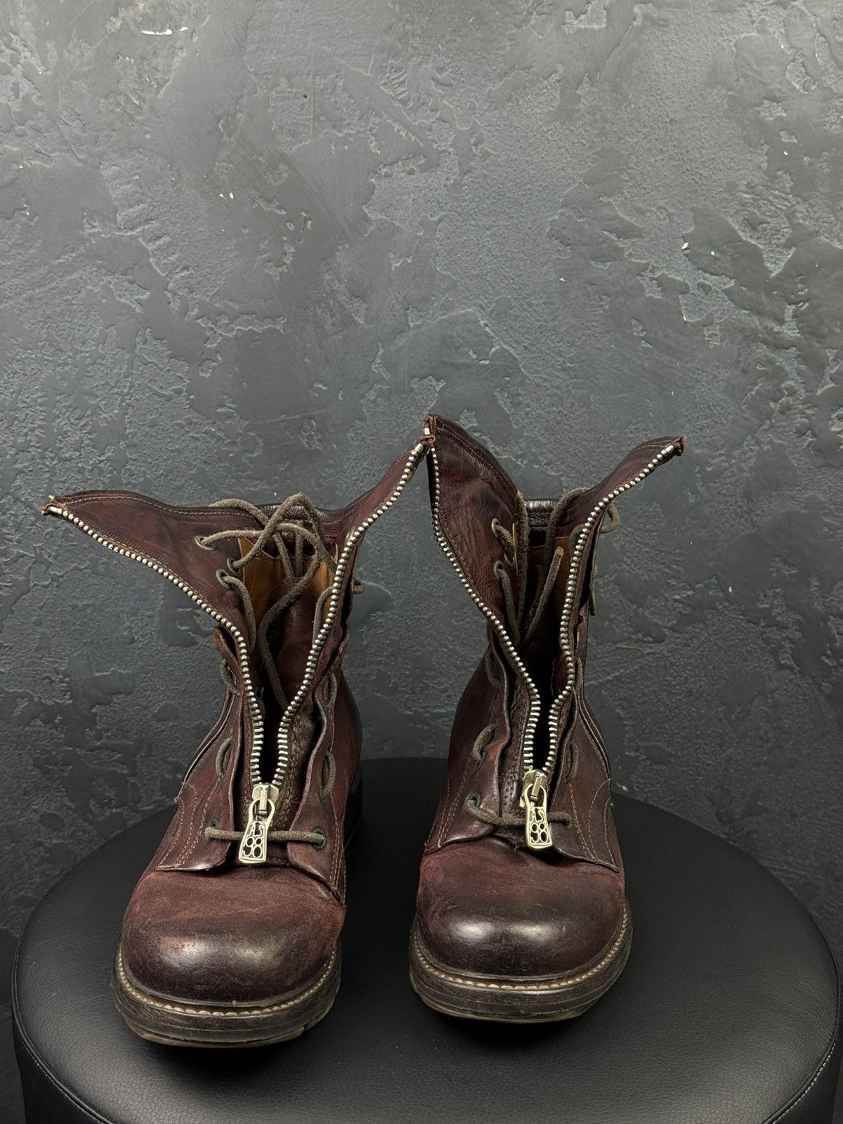A.S.98 Women's A.S.98. Airstep Brown Leather Biker Zip Ankle Boots Size US 6 / IT 36 - 5 Thumbnail