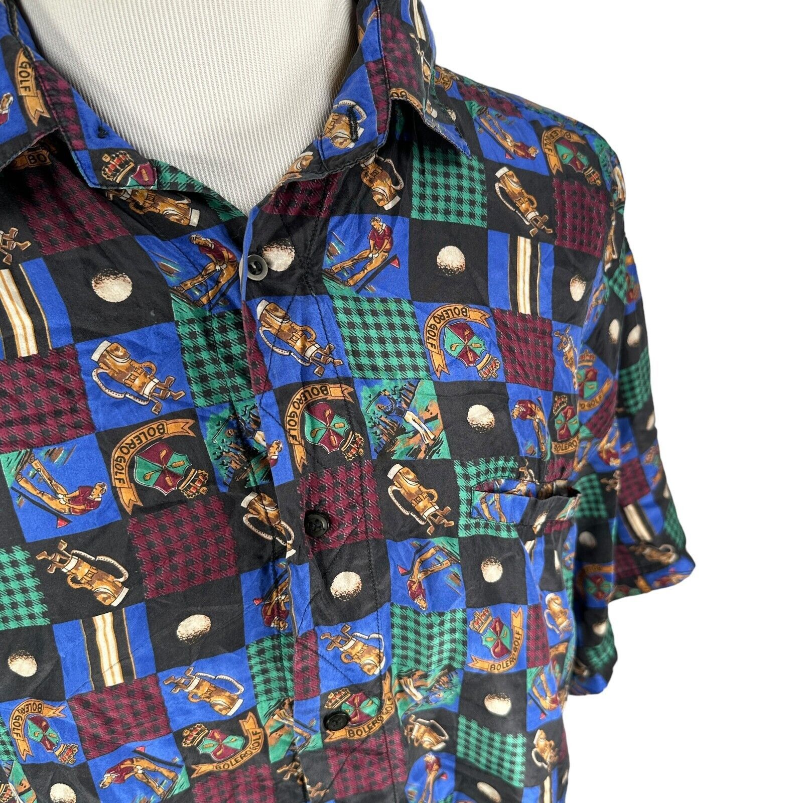 The Unbranded Brand Addiction Bolero Golf AOP Shirt Men's XL Blue Silk Button Up Size US XL / EU 56 / 4 - 2 Thumbnail