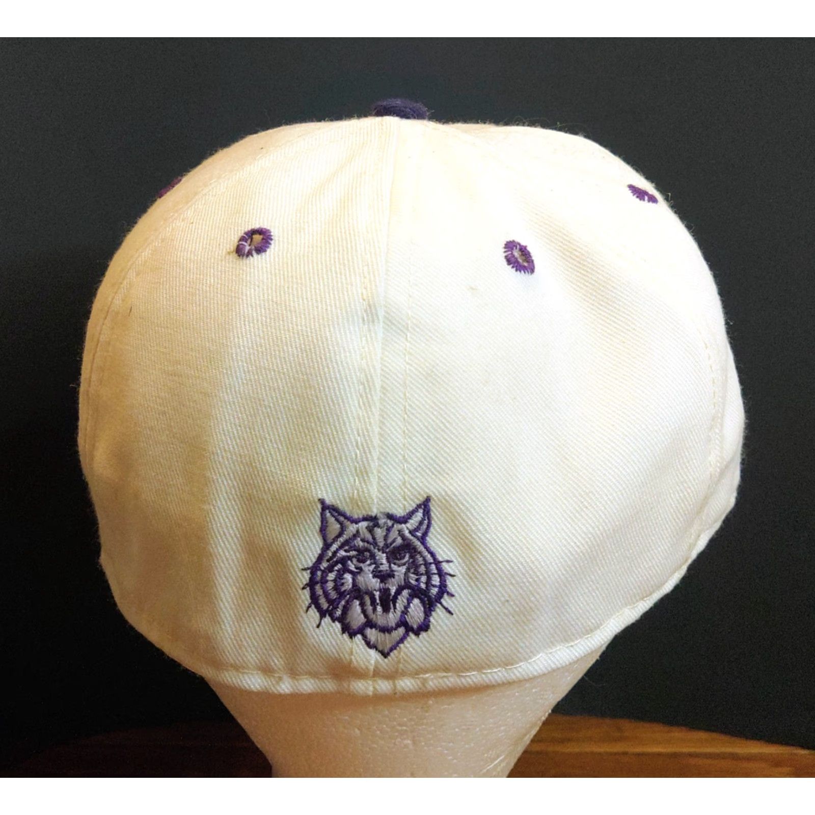 Vintage VINTAGE Kansas State Wildcats Baseball Cap USA Made Pro Line Adult Size 7 3/8 White Cotton Canvas Hat Mens Size ONE SIZE - 5 Thumbnail