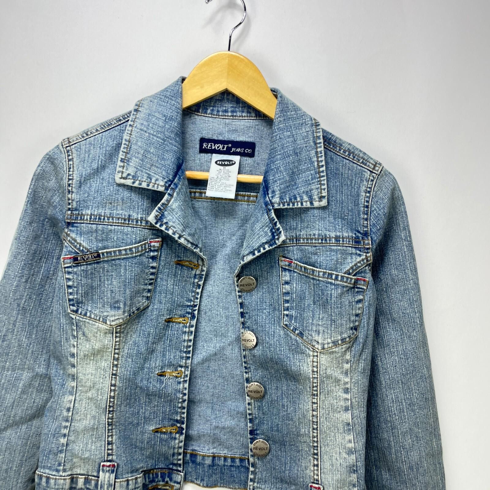 Other Vintage Y2K Revolt Jeans Womens Denim Jacket Medium Size M / US 6-8 / IT 42-44 - 3 Thumbnail