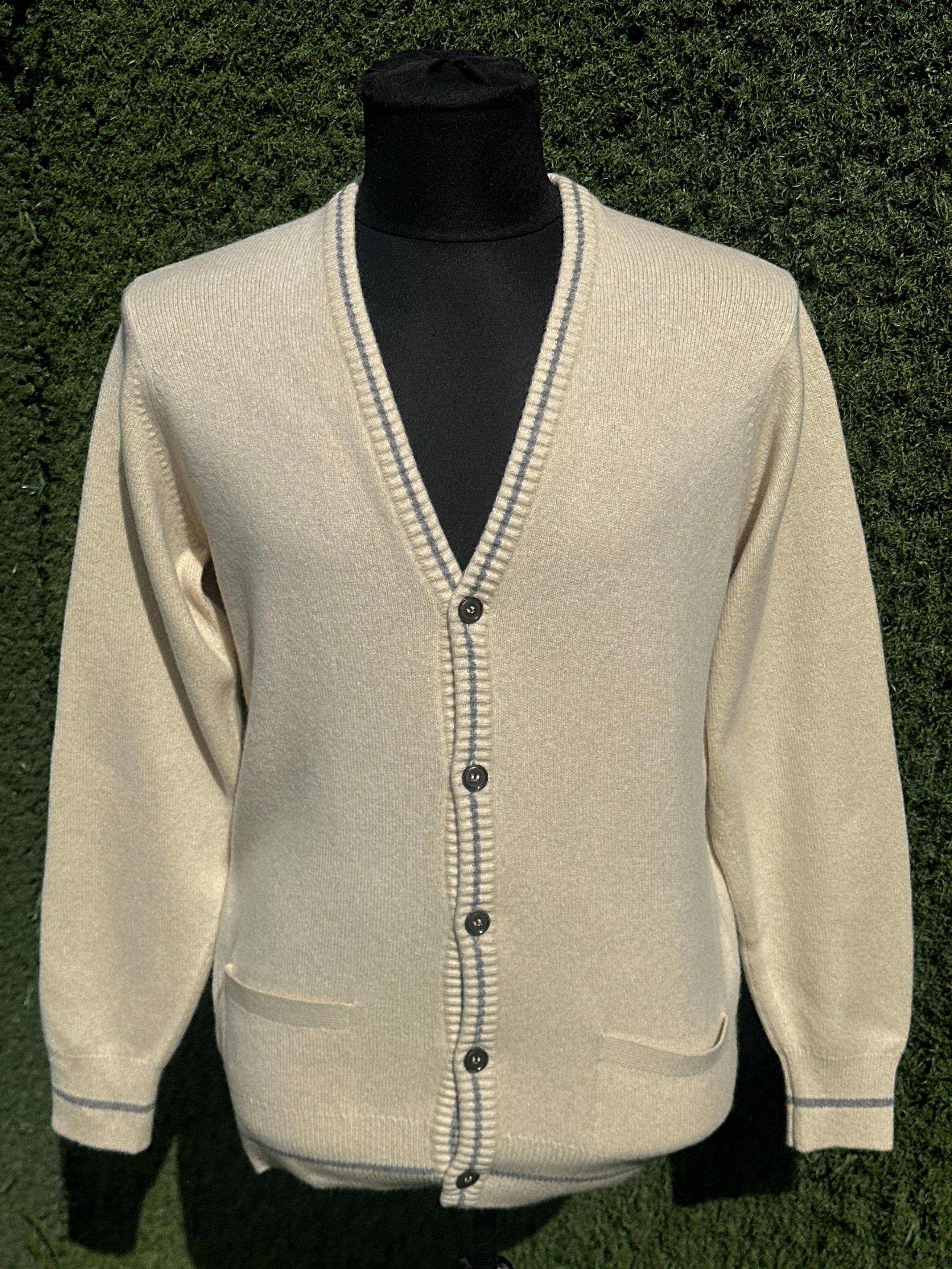 Loro Piana Knit Loro Piana 100% Cashmere Contrast Trim Cardigan 50 IT Size US M / EU 48-50 / 2 - 2 Thumbnail