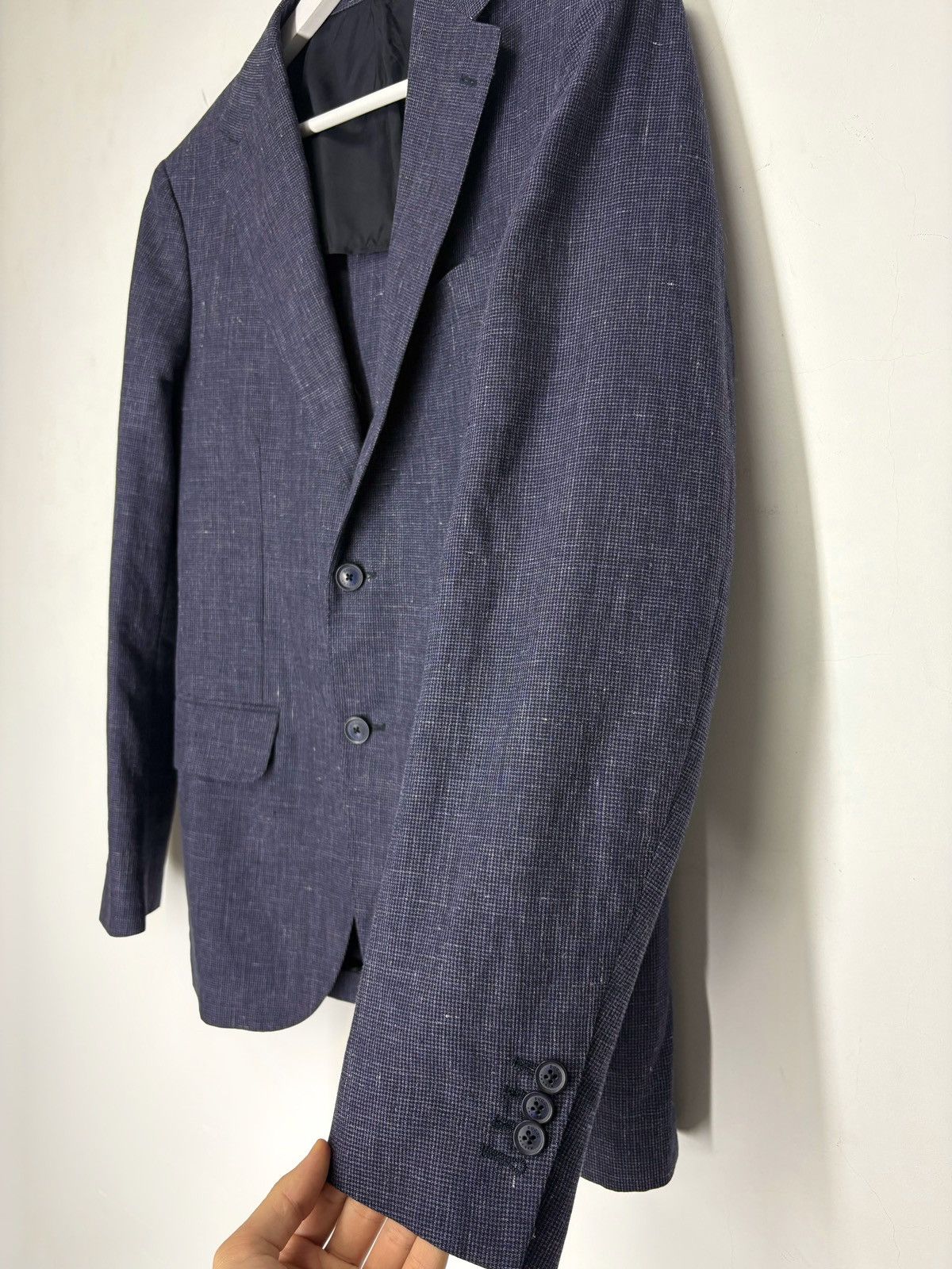 Boggi Boggi Linen Wool Blue Blazer Jacket Men’s 48R Size 48R - 9 Thumbnail