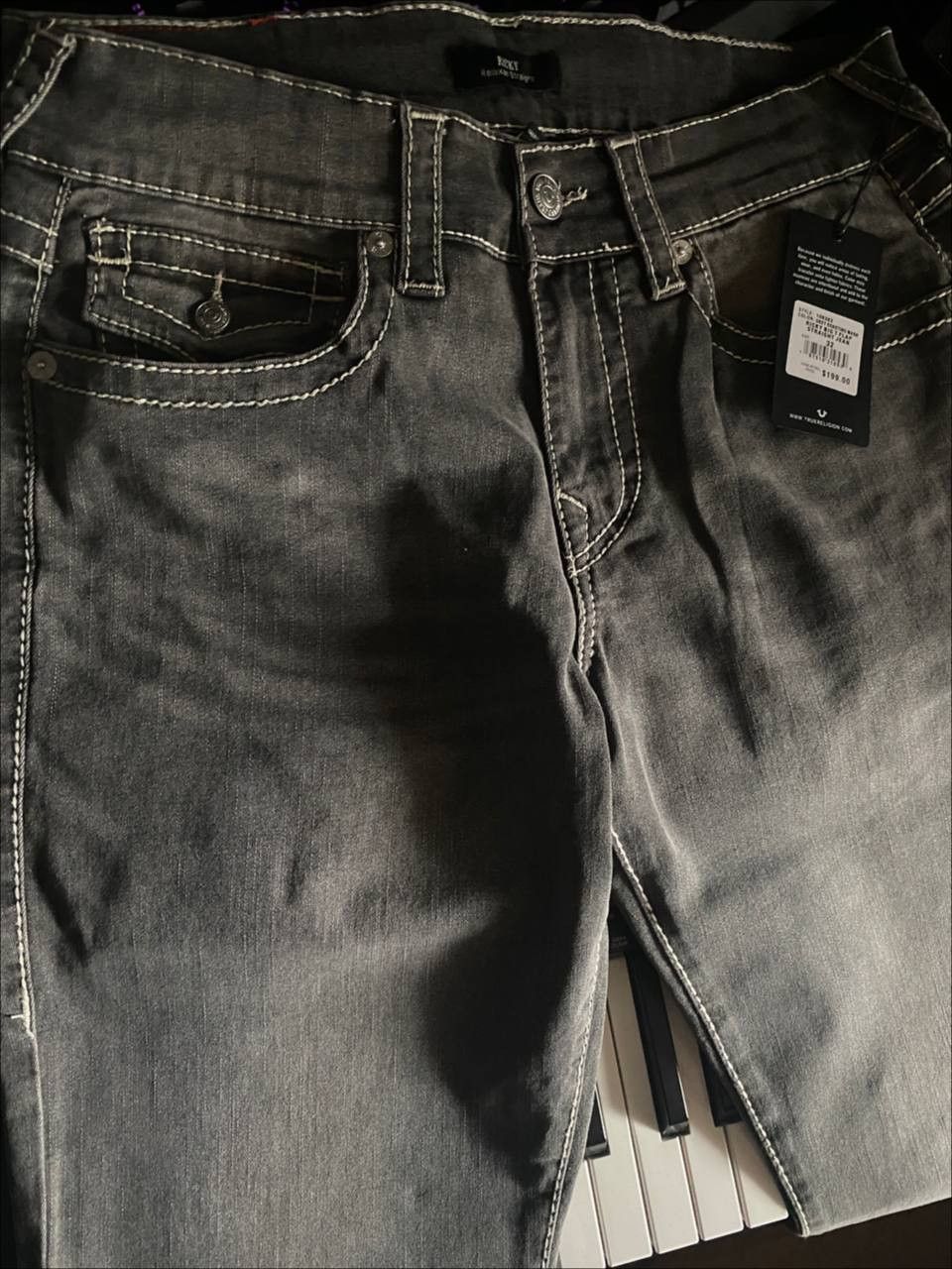 True Religion True Religion Ricky Straight Jeans Size US 32 / EU 48 - 3 Thumbnail