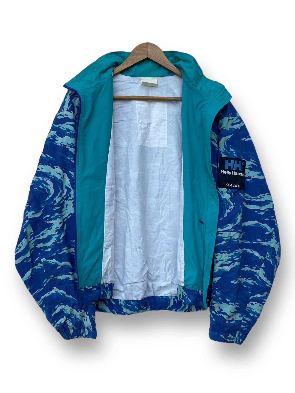 Helly Hansen 🔥Vintage 90's Helly Hansen Blue Flame Bomber Jacket Size US M / EU 48-50 / 2 - 4 Thumbnail