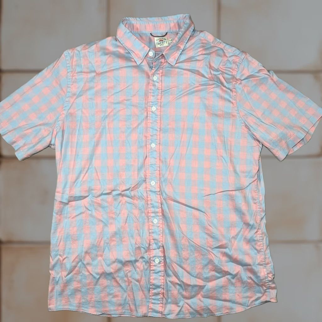 Faherty Faherty Button Down Shirt Men XL M Gingham Check Plaid Button Up Size US XL / EU 56 / 4 - 1 Thumbnail