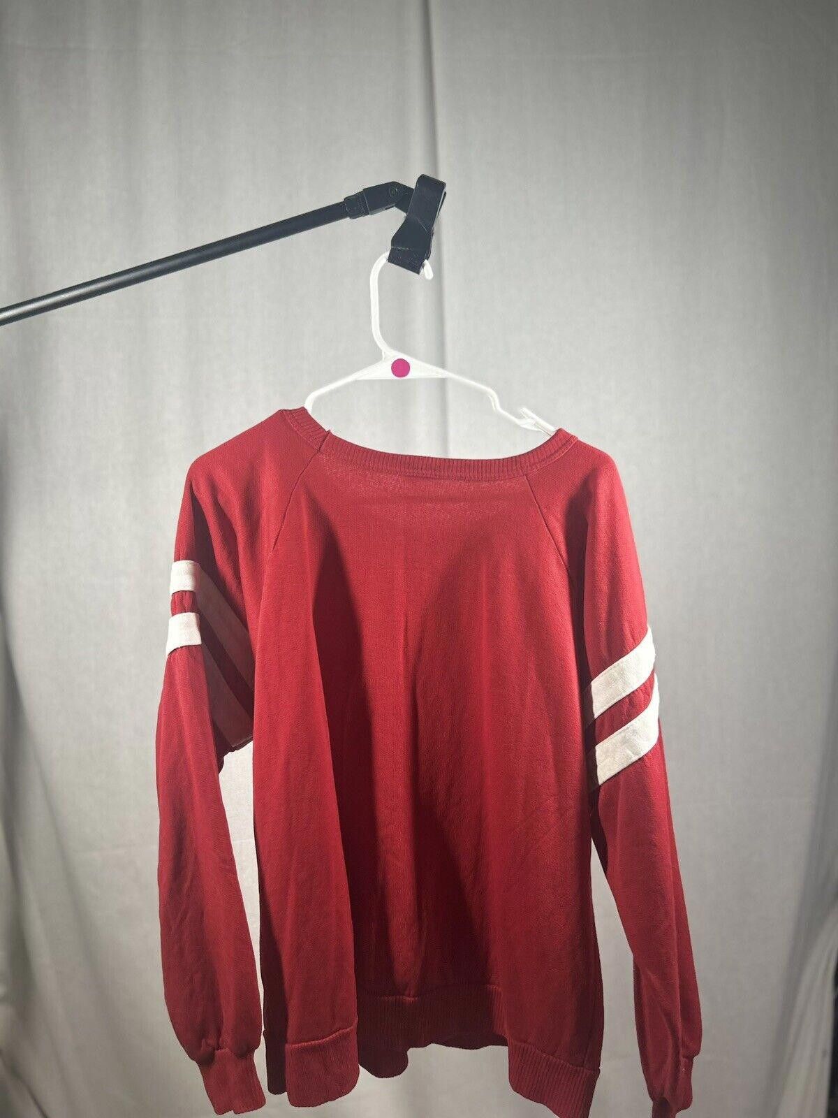 Designer VTG 80s Ball State Cardinals Striped Crewneck Sweatshirt Size US L / EU 52-54 / 3 - 2 Thumbnail