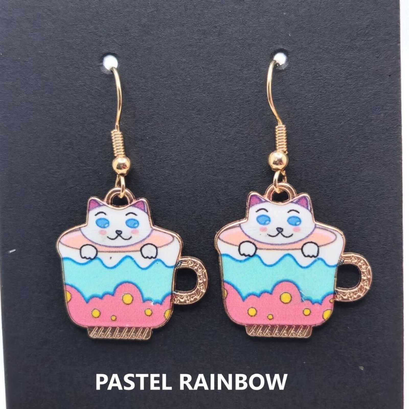 Other Calico Cat Teacup Earrings – Handmade & Customizable Size ONE SIZE - 13 Thumbnail